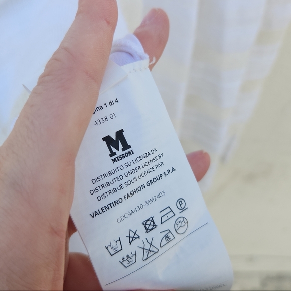 M Missoni White Ribbed Short Mini Mesh Striped Skater Dress - Picture 13 of 14